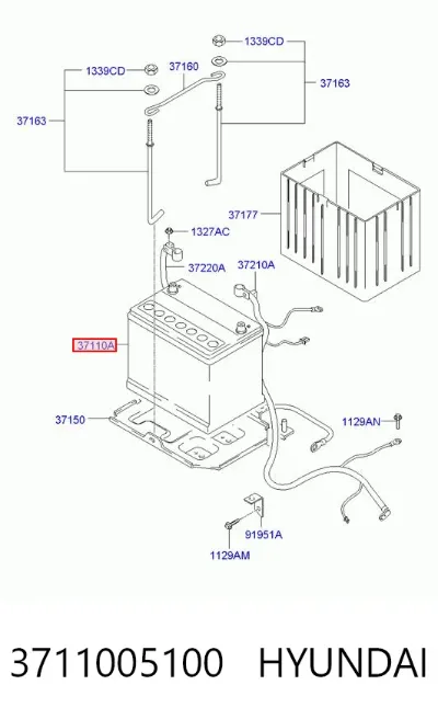 Batería de arranque HYUNDAI 3711005100