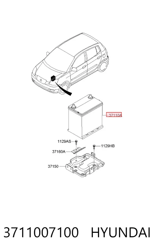 Batería 3711007100 Hyundai/Kia