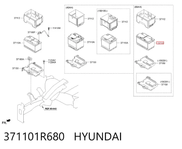 Batería 371101R680 Hyundai/Kia