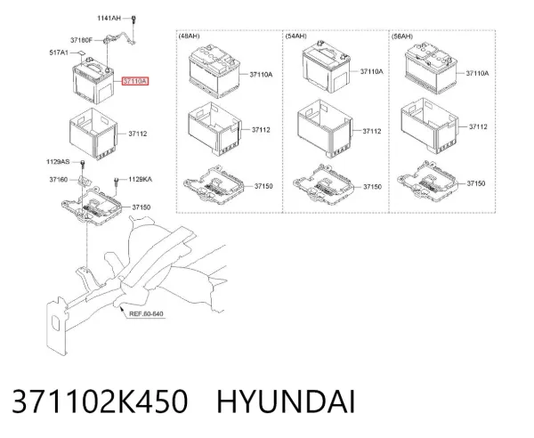 Batería 371102K450 Hyundai/Kia