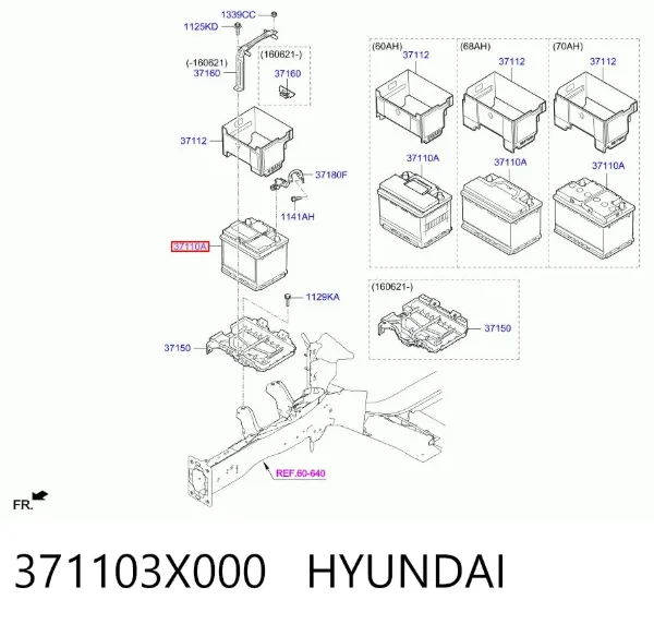 Batería 371103X000 Hyundai/Kia