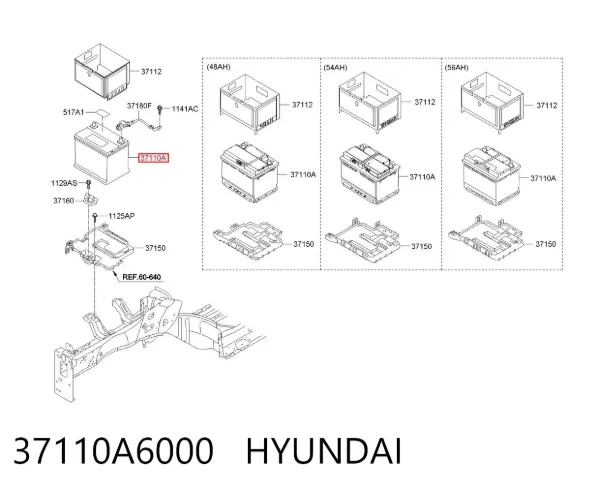 Batería 37110A6000 Hyundai/Kia