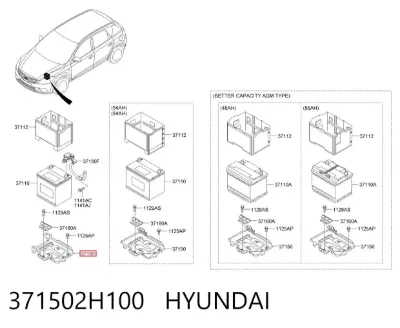 Bandeja de la batería HYUNDAI 371502H100