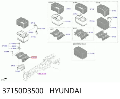 Bandeja de la batería HYUNDAI 37150D3500
