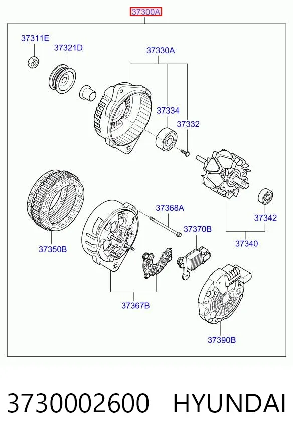 Alternador 3730002600 Hyundai/Kia