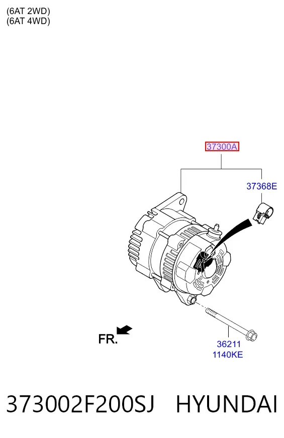Alternador 373002F200SJ Hyundai/Kia