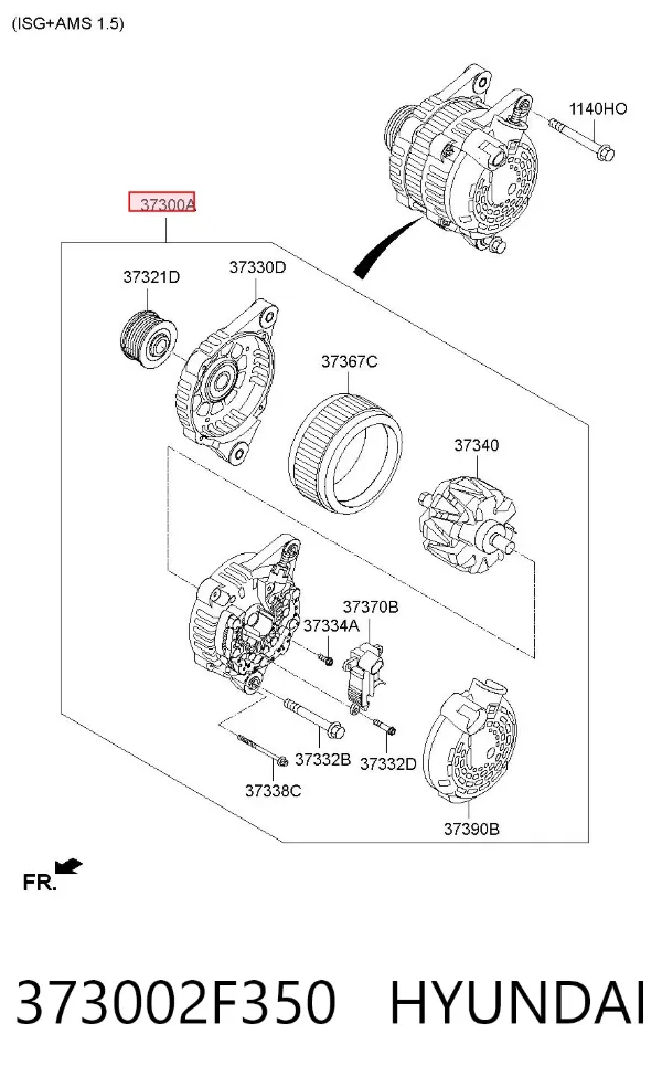 Alternador 373002F350 Hyundai/Kia