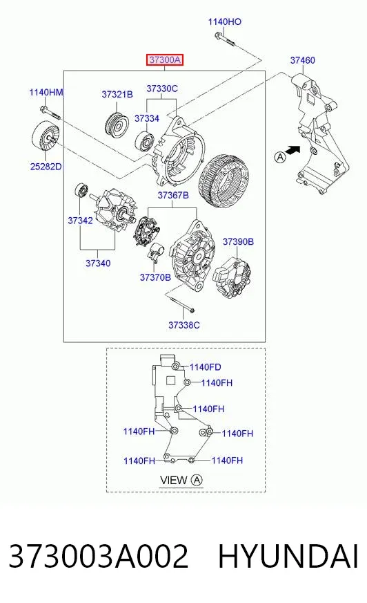 Alternador 373003A002 Hyundai/Kia