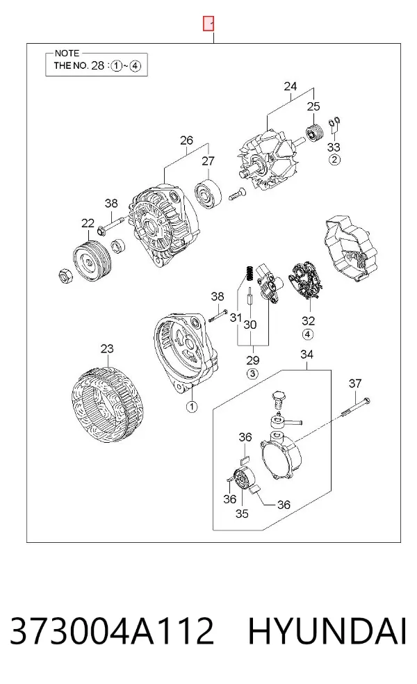 Alternador 373004A112 Hyundai/Kia