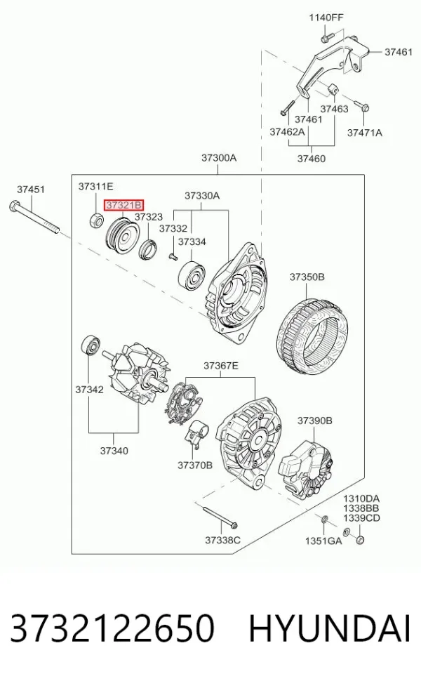 Polea alternador Hyundai Coupe II