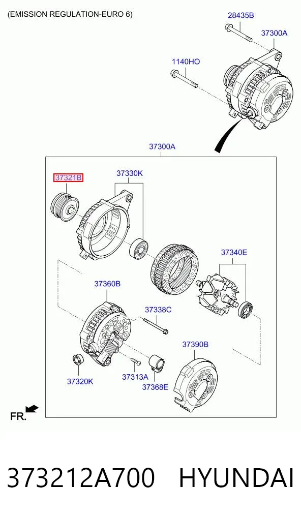 Polea alternador 373212A700 Hyundai/Kia