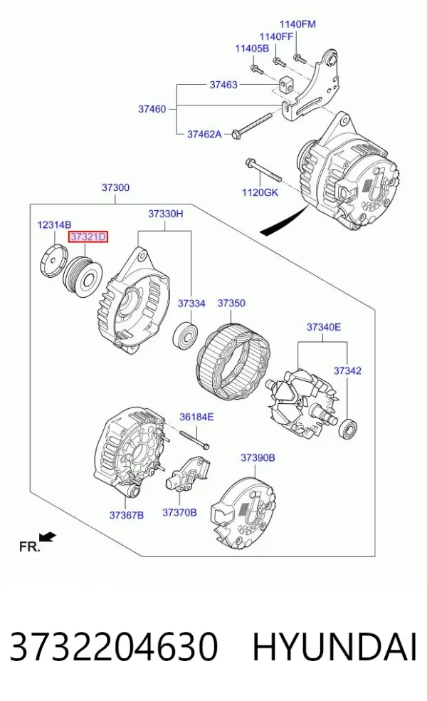 Polea alternador 3732204630 Hyundai/Kia