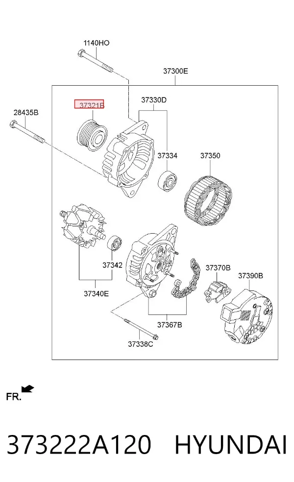 Polea alternador 373222A120 Hyundai/Kia