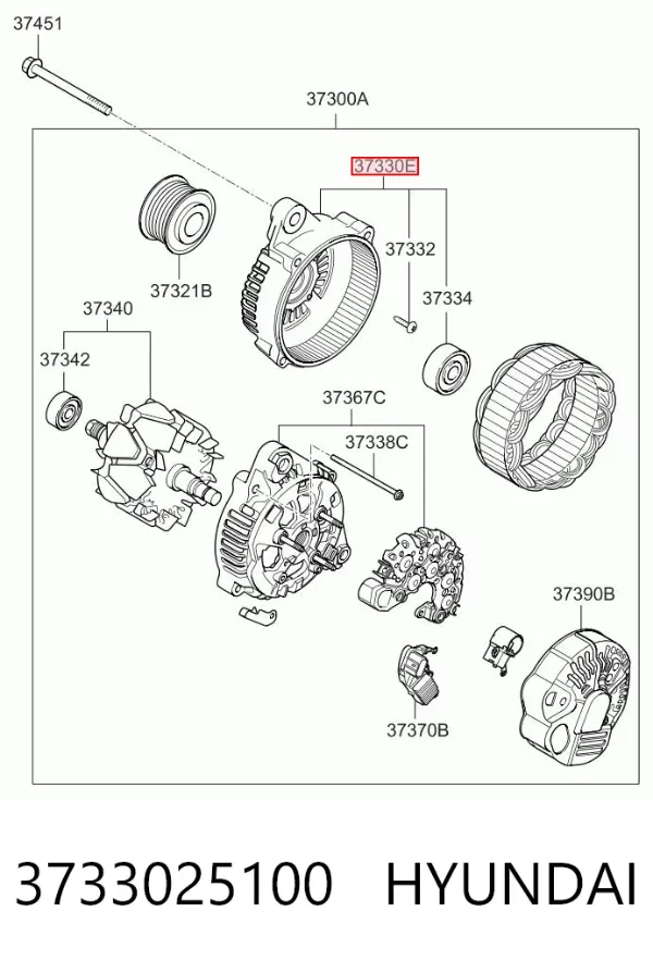 Estátor del alternador 3733025100 Hyundai/Kia