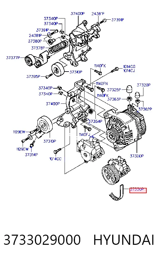 Correa de alternador 3733029000 Hyundai/Kia
