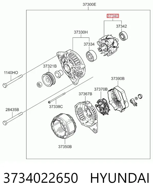Rotor del alternador 3734022650 Hyundai/Kia