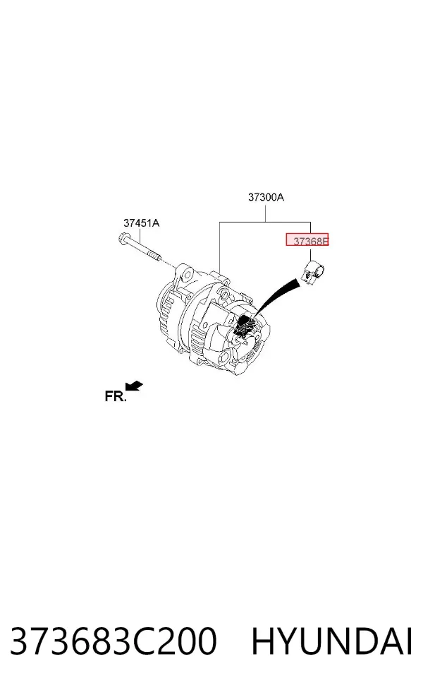 Portaescobillas de alternador 373683C200 Hyundai/Kia