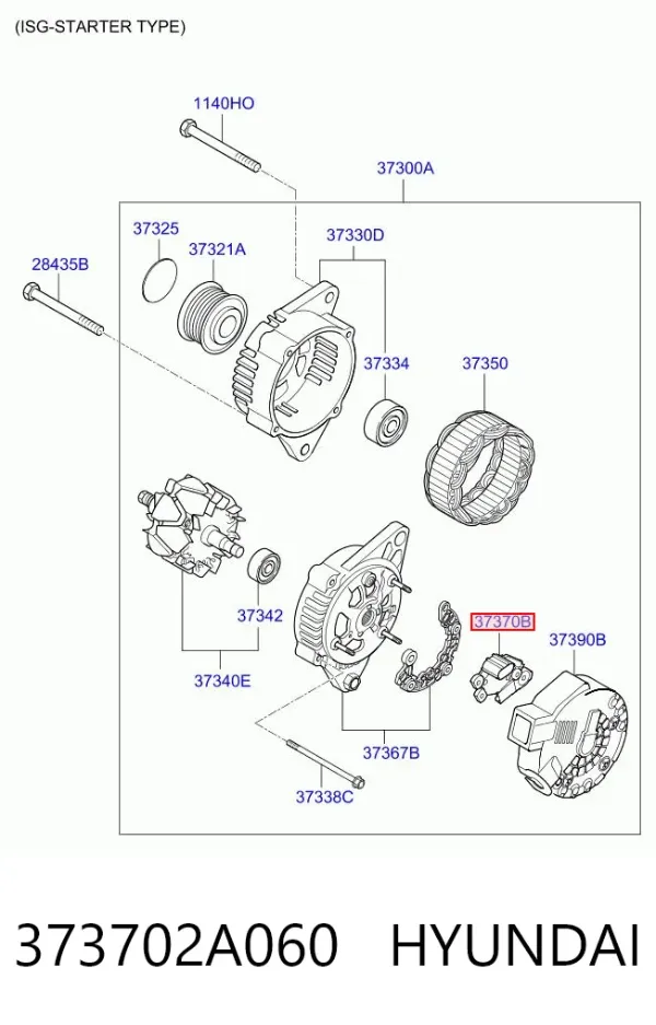 Alternador 373702A060 Hyundai/Kia