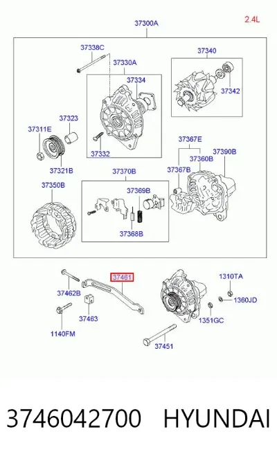 Soporte del alternador HYUNDAI 3746042700