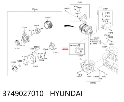 Manguera del servofreno HYUNDAI 3749027010