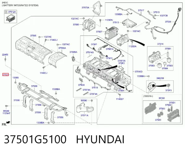 Módulo de batería de vehículo eléctrico 37501G5100 Hyundai/Kia
