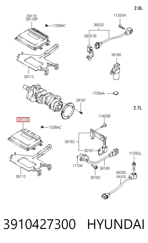 ECU 3910427300 Hyundai/Kia
