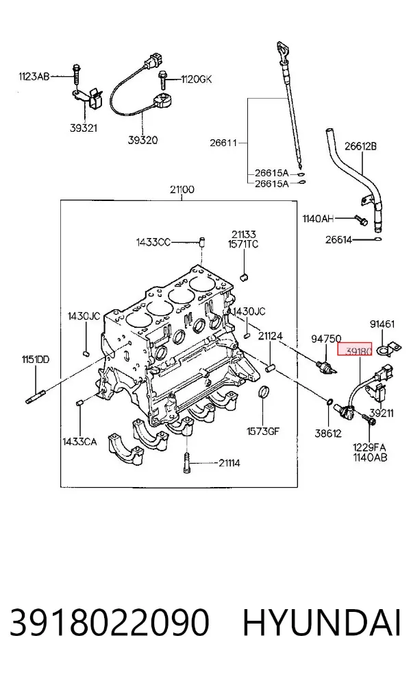 Sensor de cigüeñal 3918022090 Hyundai/Kia