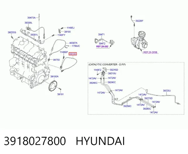 Sensor de cigüeñal 3918027800 Hyundai/Kia