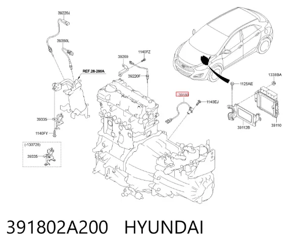 Sensor de cigüeñal 391802A200 Hyundai/Kia
