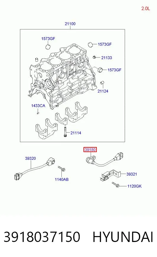 Sensor de cigüeñal 3918037150 Hyundai/Kia