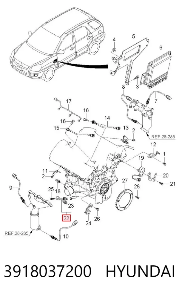 Sensor de cigüeñal 3918037200 Hyundai/Kia