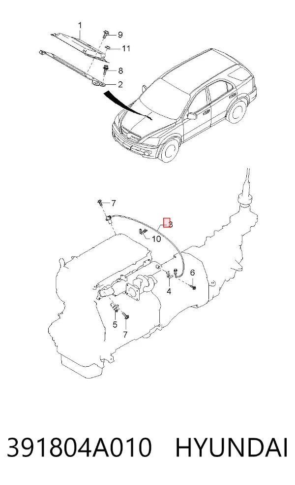 Sensor de cigüeñal 391804A010 Hyundai/Kia