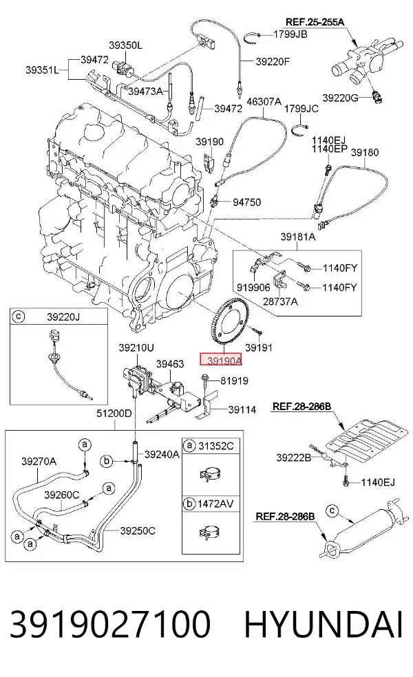 Sensor de cigüeñal 3919027100 Hyundai/Kia