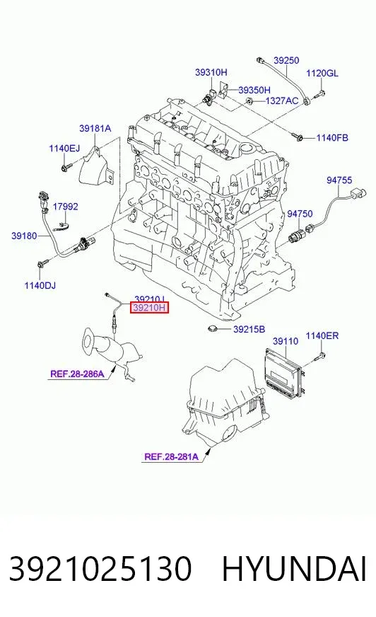 Sonda lambda 3921025130 Hyundai/Kia