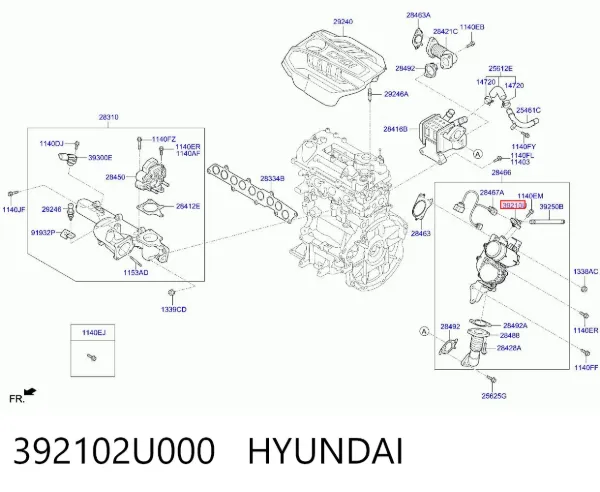 Sensor de presión del colector de admisión 392102U000 Hyundai/Kia