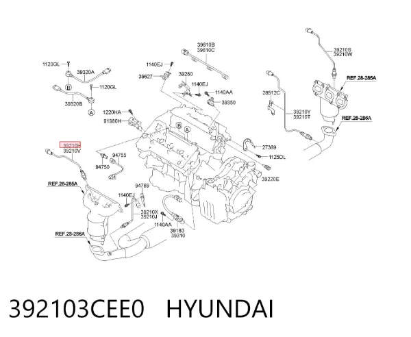 Sensor de oxígeno previo al catalizador 392103CEE0 Hyundai/Kia
