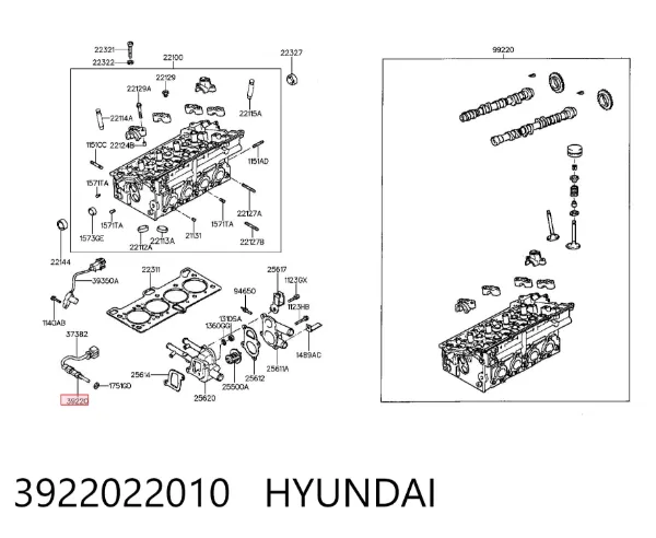 Sensor de temperatura 3922022010 Hyundai/Kia