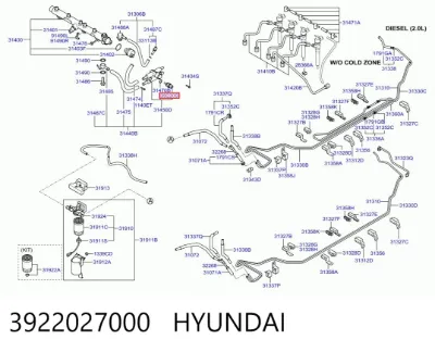 Sensor de temperatura de combustible HYUNDAI 3922027000