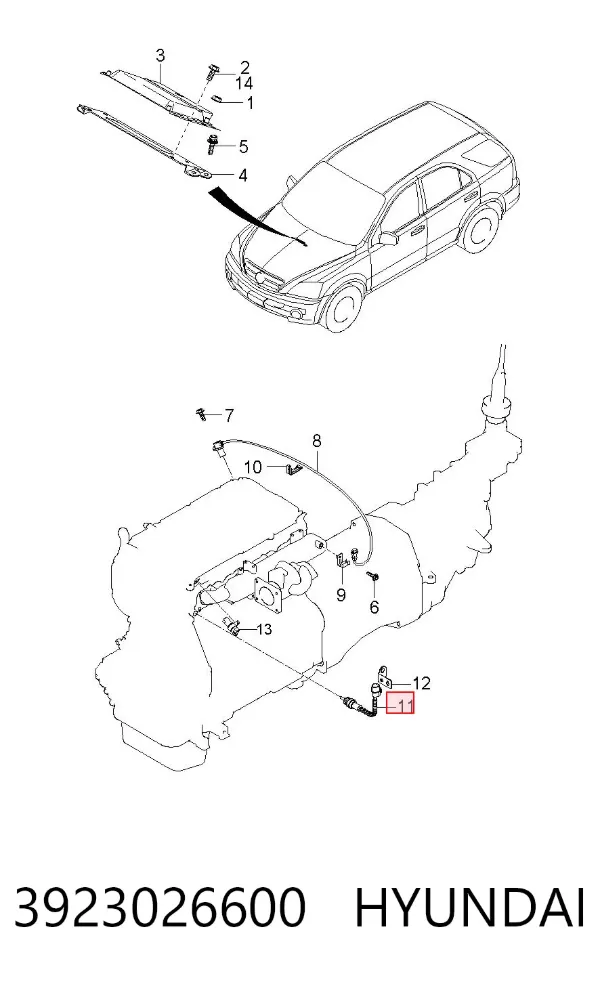 Sensor de temperatura 3923026600 Hyundai/Kia