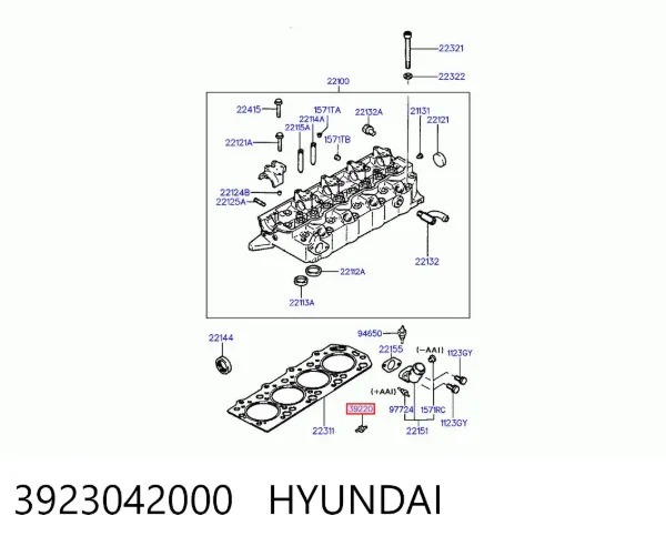 Sensor de temperatura 3923042000 Hyundai/Kia