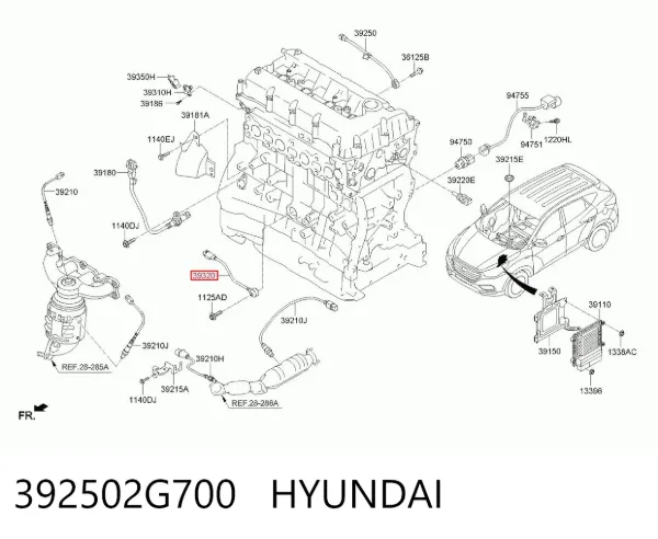 Sensor de detonacion 392502G700 Hyundai/Kia