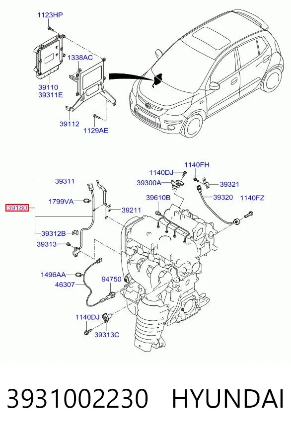 Sensor de cigüeñal 3931002230 Hyundai/Kia