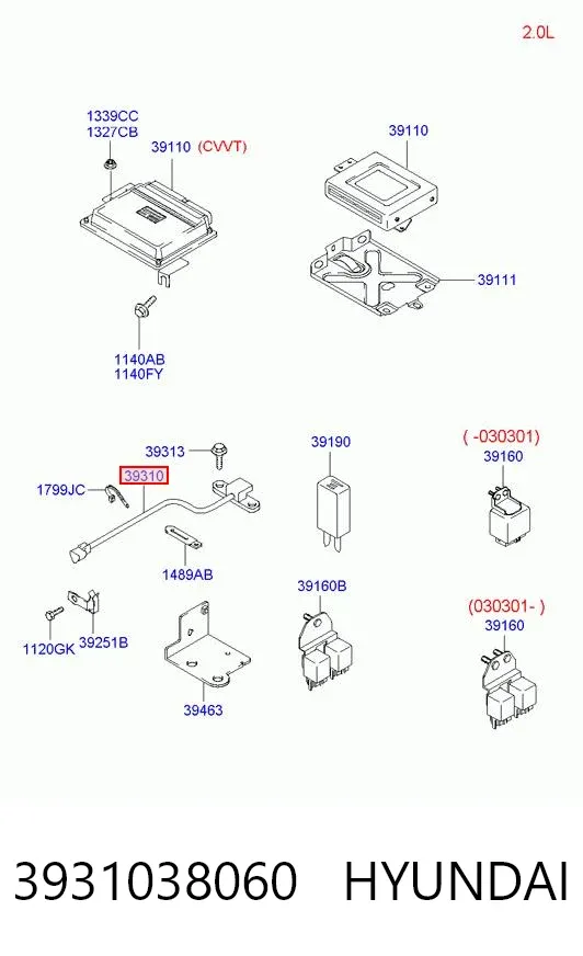 Sensor de cigüeñal 3931038060 Hyundai/Kia