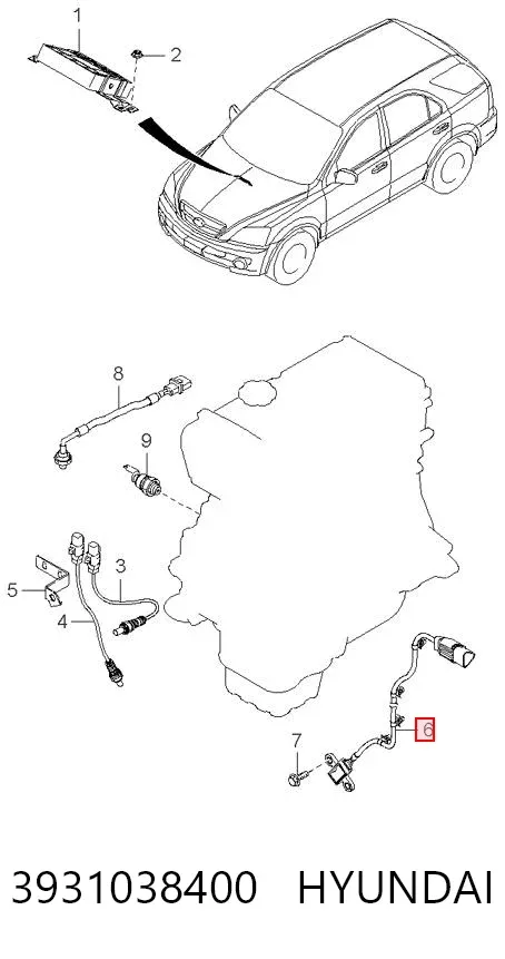 Sensor de cigüeñal 3931038400 Hyundai/Kia