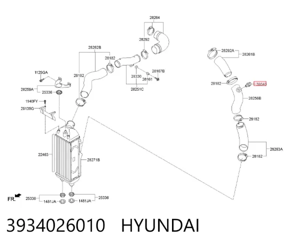 Sensor de temperatura del aire de admisión 3934026010 Hyundai/Kia