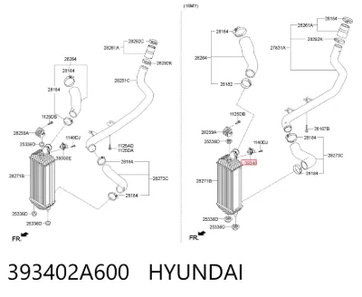 Sensor de temperatura del aire de admisión HYUNDAI 393402A600