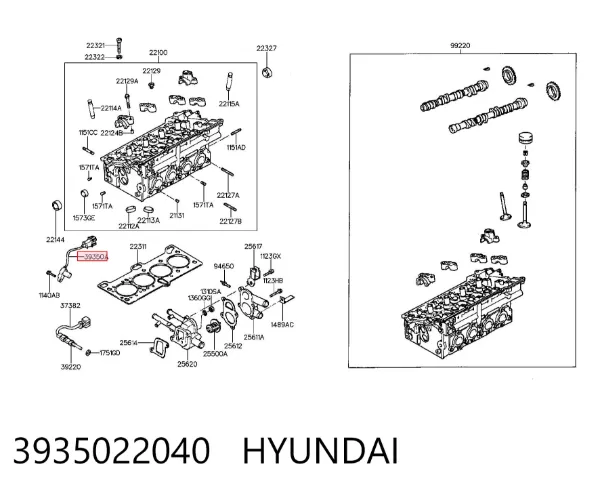 Sensor de árbol de levas 3935022040 Hyundai/Kia