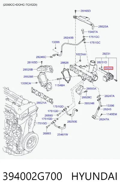 Solenoide de transmisión automática HYUNDAI 394002G700