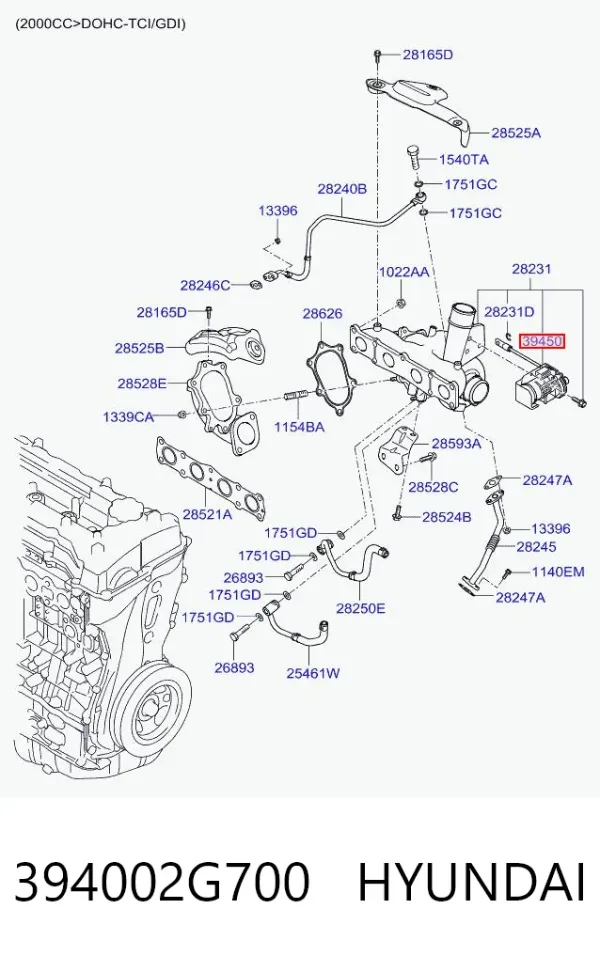 Solenoide de transmisión automática 394002G700 Hyundai/Kia