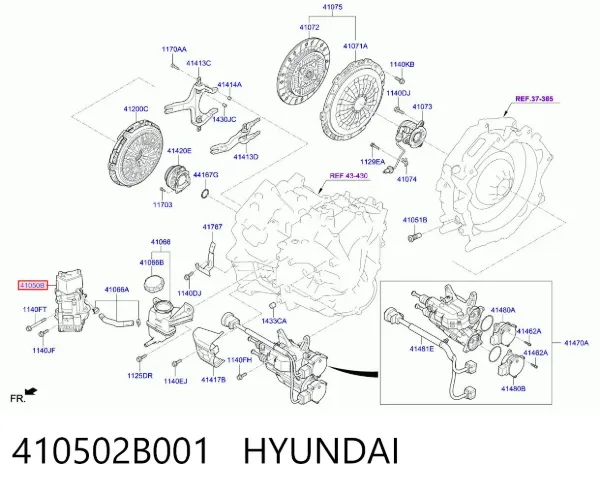 Actuador de embrague 410502B001 Hyundai/Kia